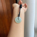 糯冰淡底色翡翠平安扣（yc241873）