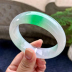 糯冰种飘阳绿宽版轮胎手镯（58.8mm）（yc252995）