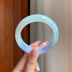 糯冰紫罗兰宽版翡翠平安镯（57.4mm)（yc374846）