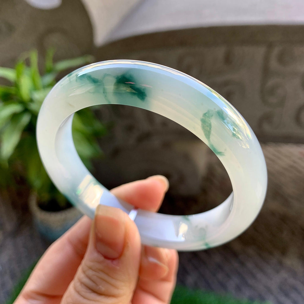 糯冰种飘花平安镯（54mm）（yc307326）
