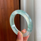 冰玻种飘花翡翠平安镯（53mm）（yc335287）