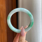 细糯冰飘花翡翠平安镯（55.7mm）（yc287976）