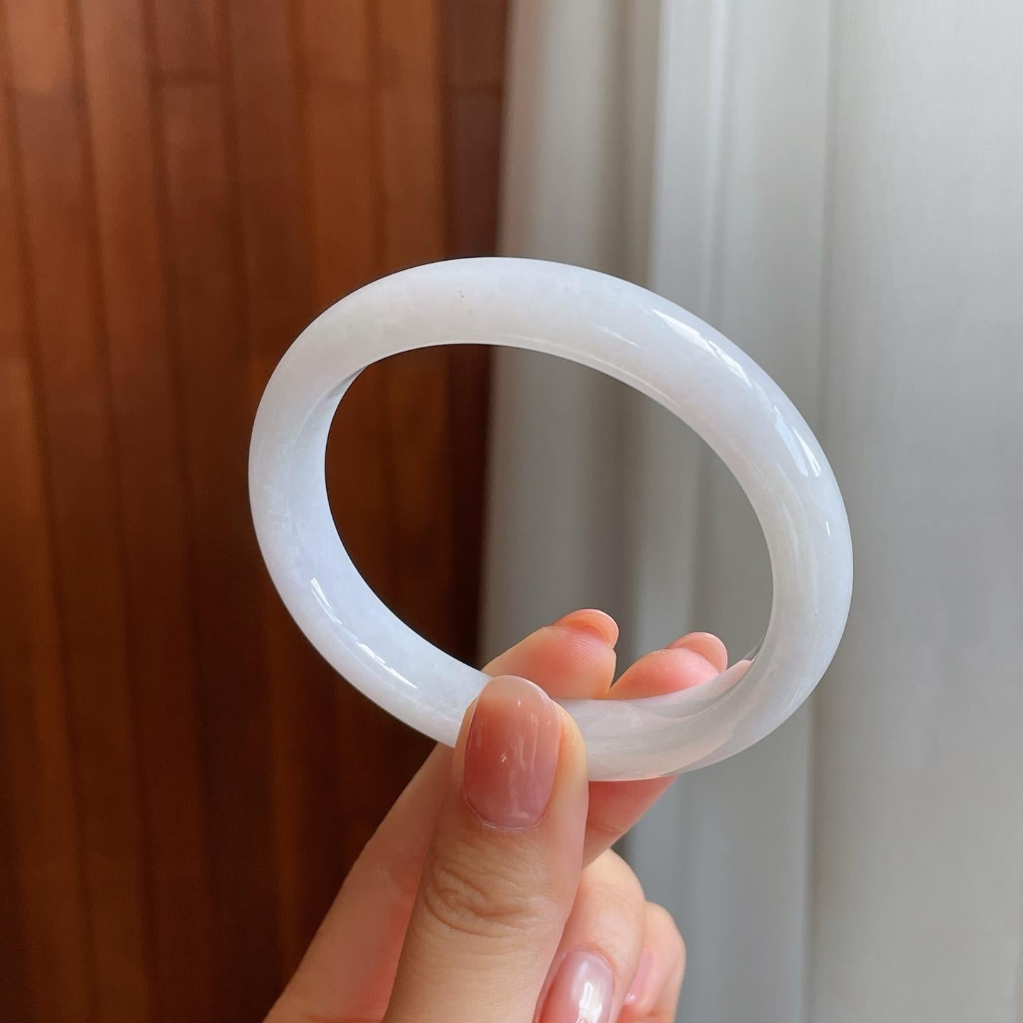 糯冰白月光翡翠贵妃镯（59mm)（yc323209）
