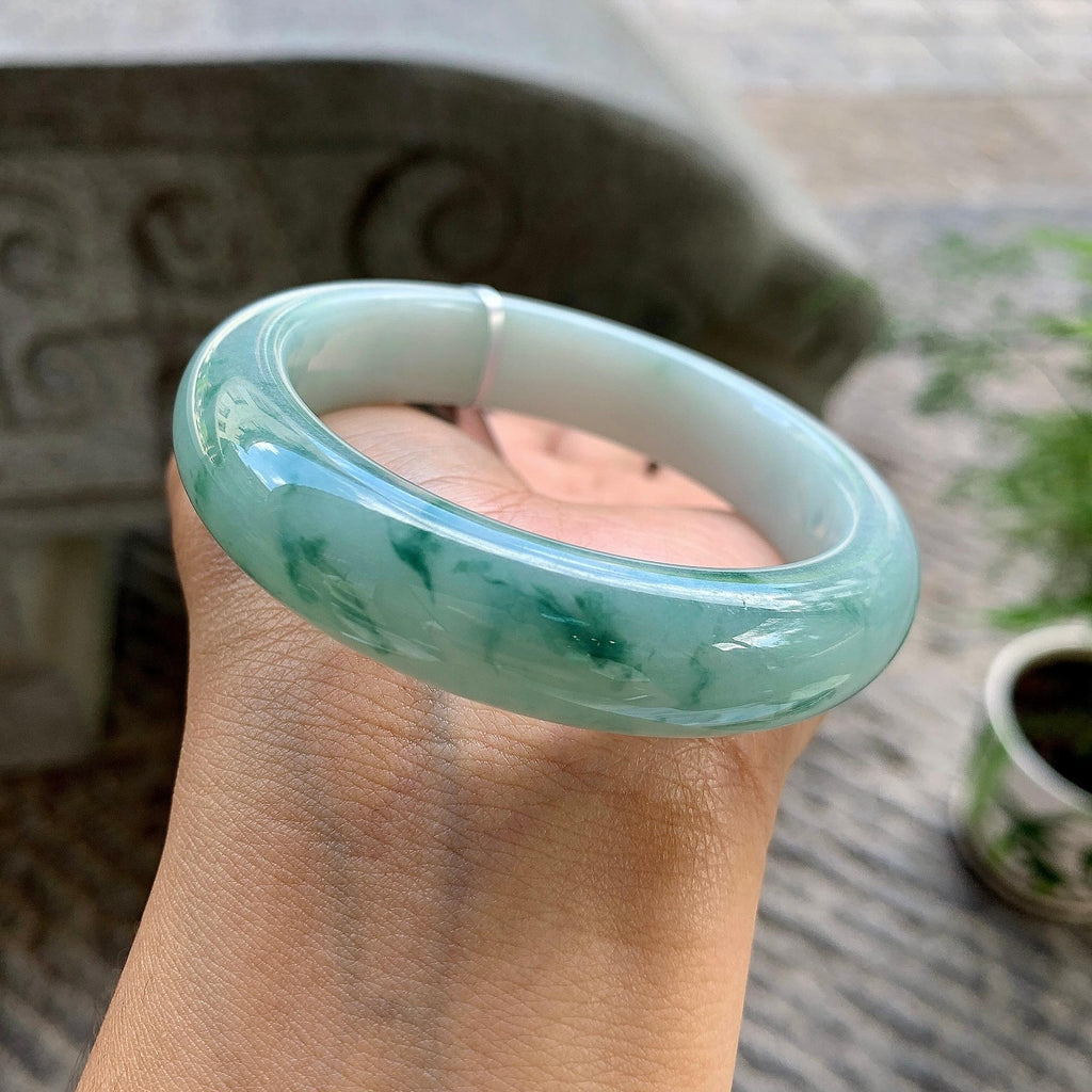 细糯种飘花平安镯（55mm）（yc202356）