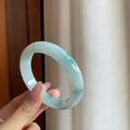 细糯冰飘花翡翠平安镯（56.5mm）（yc289405）