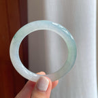 冰种飘花翡翠圆条手镯（50.5mm）（yc254044）