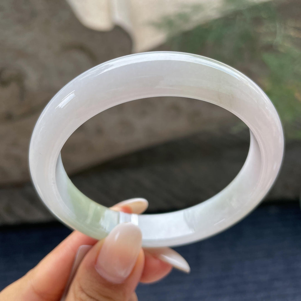 大圈口      细糯种飘花正圈平安镯59.2圈     天然缅甸A货翡翠（yc421239）