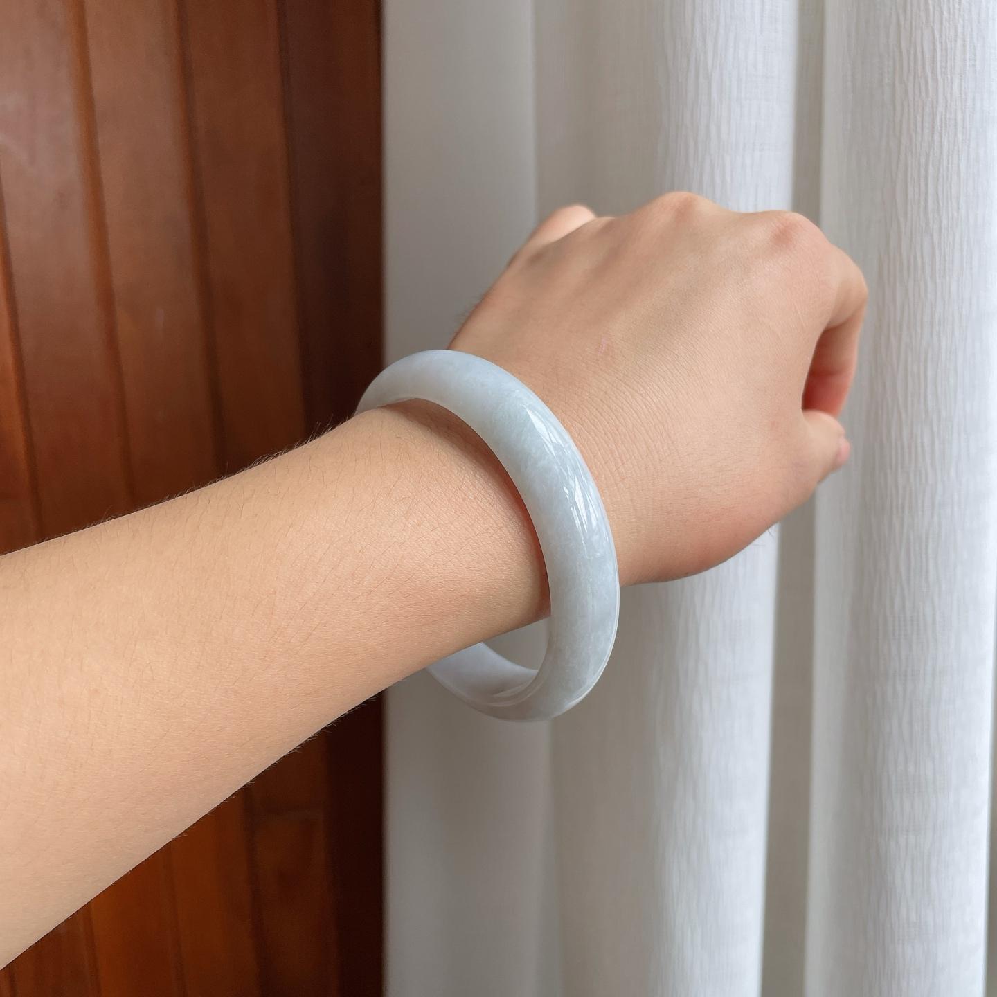 糯冰翡翠平安镯（59mm）（yc216039）