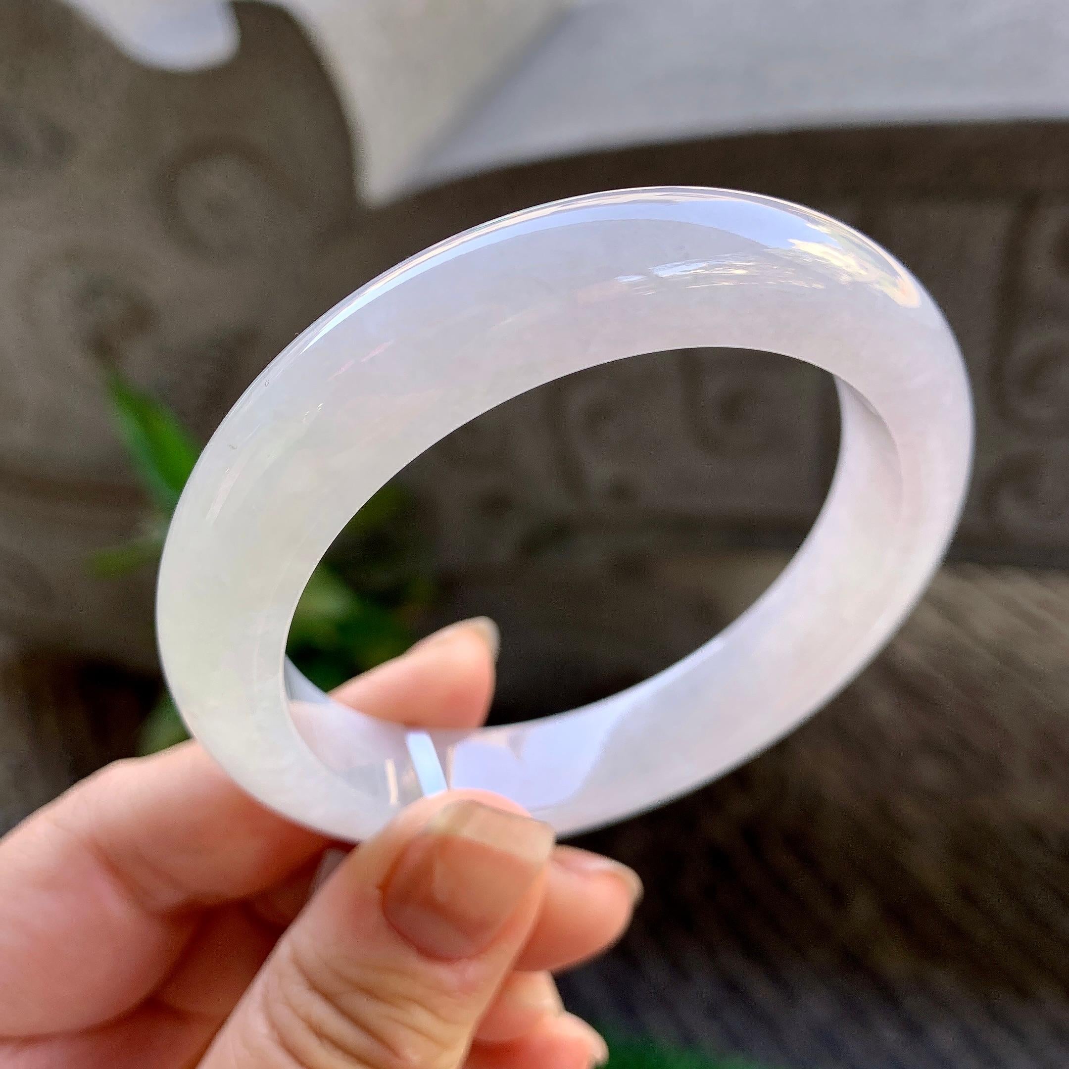 糯冰种无色平安镯（54.7mm）（yc308183）