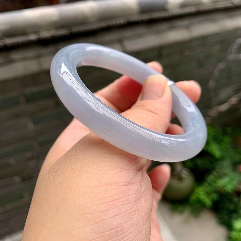 糯冰种紫罗兰圆条手镯（53mm）（yc262803）