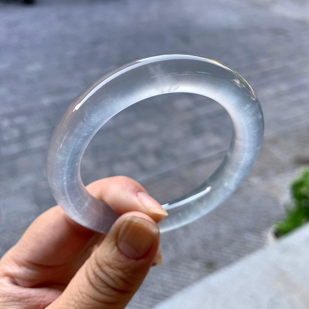 高冰种无色圆条手镯（53.6mm）（yc268982）