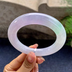 糯冰种春彩圆条手镯（57.3mm）（yc280851）