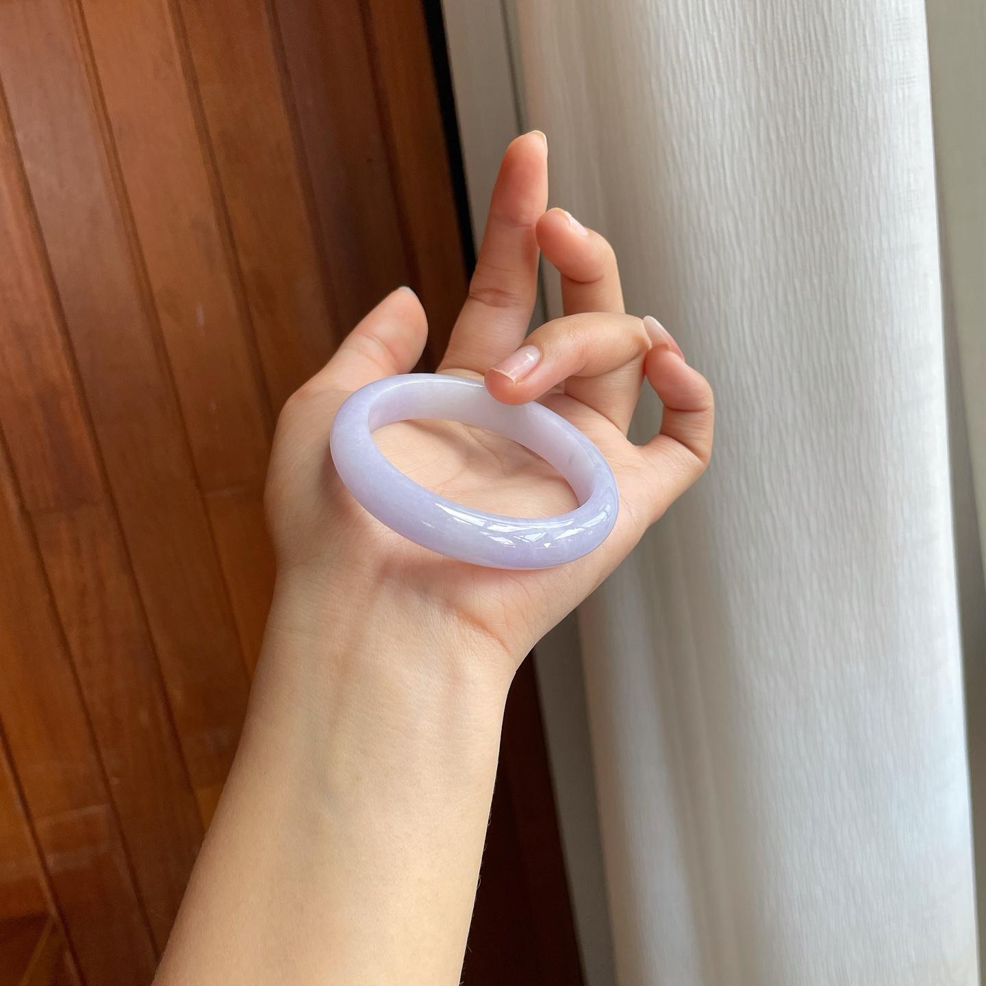 糯冰紫罗兰翡翠平安镯（51.5mm）（yc311443）