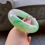 细糯种飘绿宽版轮胎手镯（58.7mm）（yc268950）