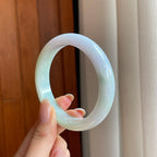 糯冰淡春彩翡翠平安镯（58.6mm）（yc375386）