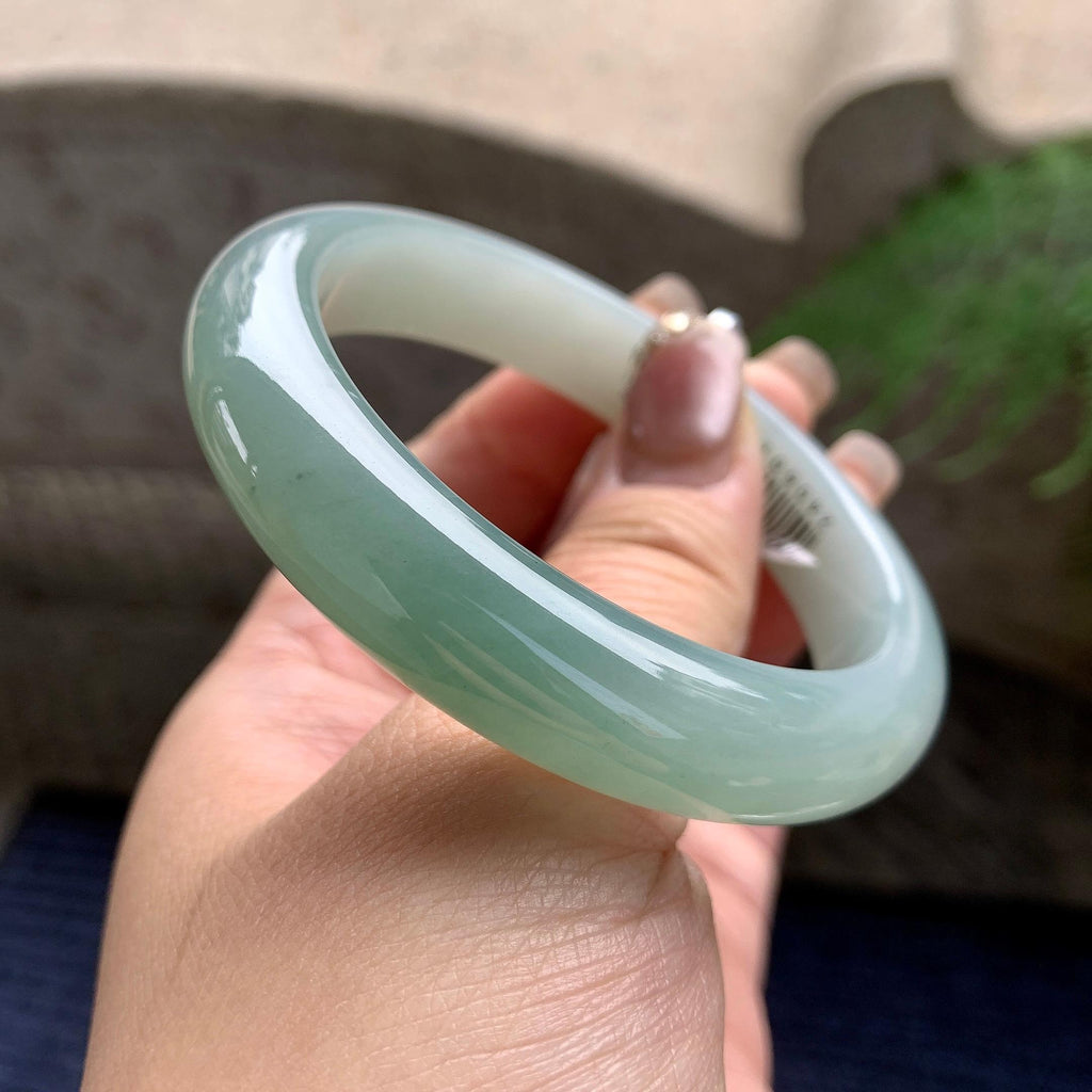 糯冰种半山水平安镯（55.5mm）（yc297964）