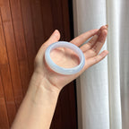 细糯冰淡春底翡翠平安镯（55.5mm）（yc420201）