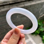 糯冰种淡紫罗兰圆条手镯（52.4mm）（yc262802）