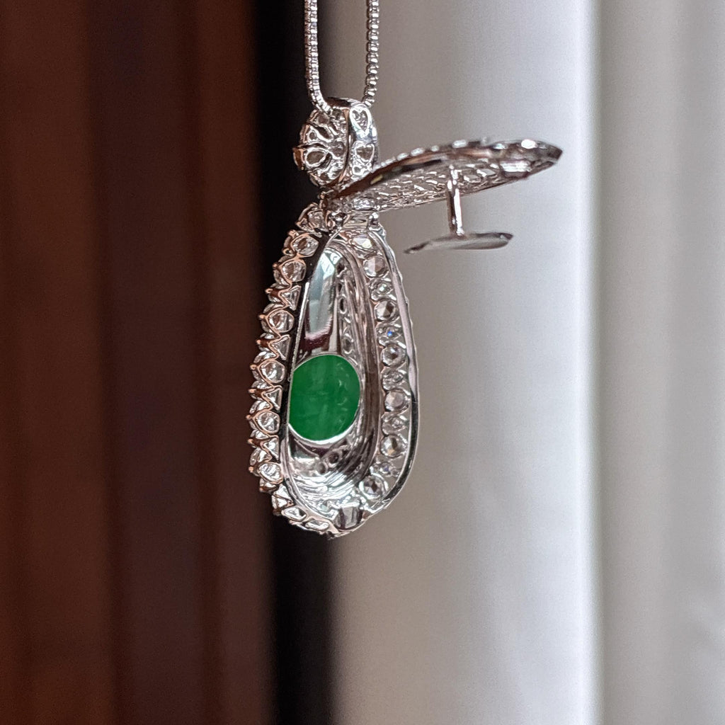 Ngọc bích Myanmar loại A tự nhiên 18k vàng khảm đậu đầy đủ hạt đậu băng chủng (yc450427)