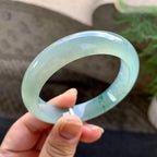 糯冰种晴底飘花平安镯（55.6mm）（yc255586）