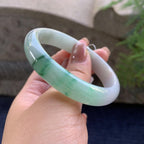 细糯种飘蓝花贵妃手镯 57.2圈口 天然缅甸A货翡翠（yc347572）
