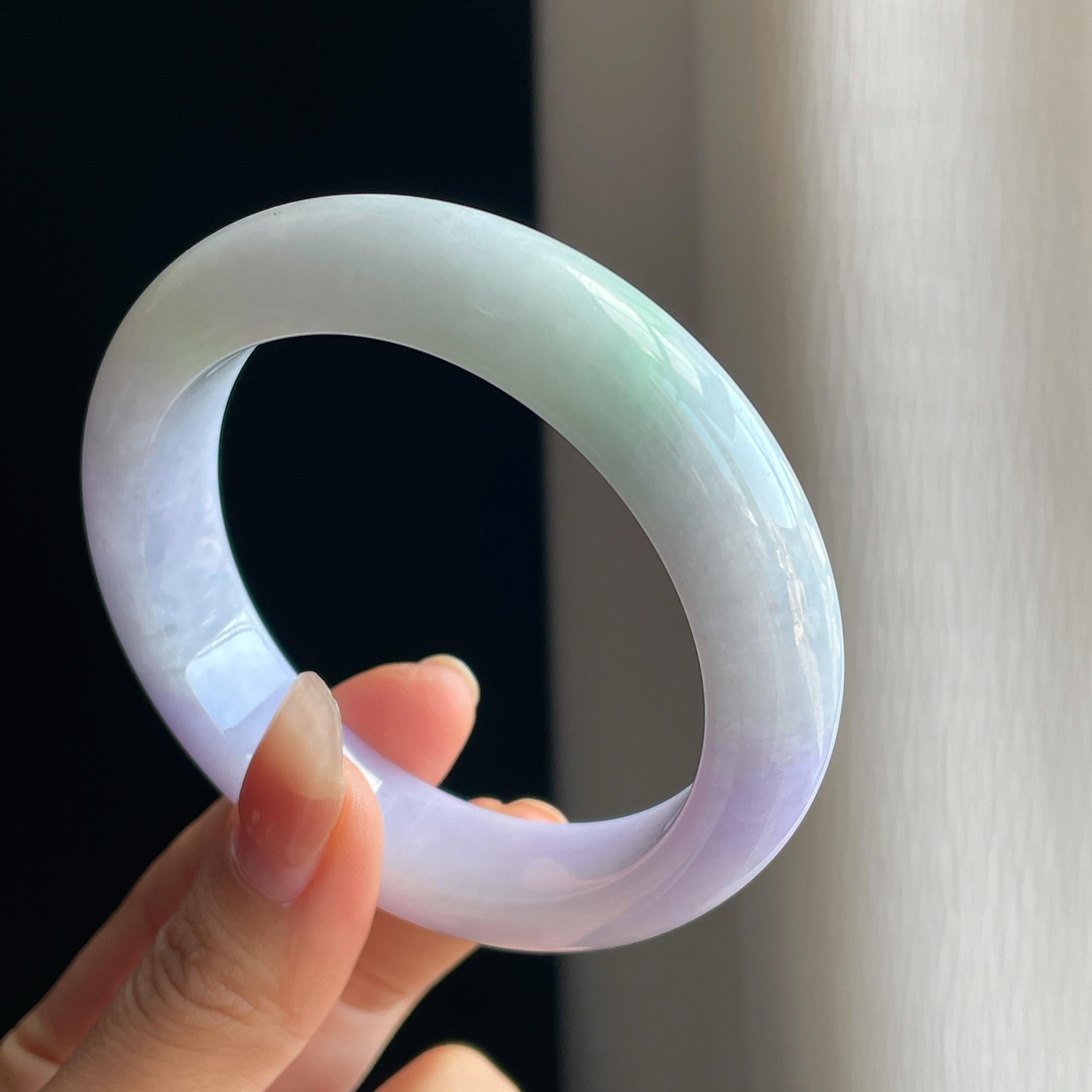 糯冰紫罗兰翡翠平安镯（60mm)（yc334678）