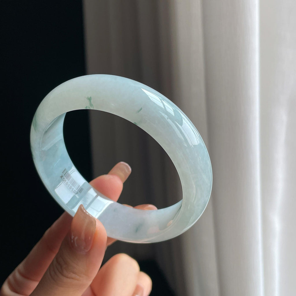 糯冰飘花翡翠平安镯（58.8mm）（yc373949）