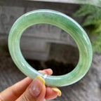 细糯种油青色圆条手镯55.5圈            天然缅甸A货翡翠（yc389232）