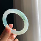 冰种飘花翡翠圆条手镯（56.5mm)（yc323813）