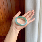 冰种湖水绿翡翠平安镯（52mm）（yc397212）
