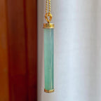 18k金镶冰种蓝晴底翡翠金箍棒（yc258407）