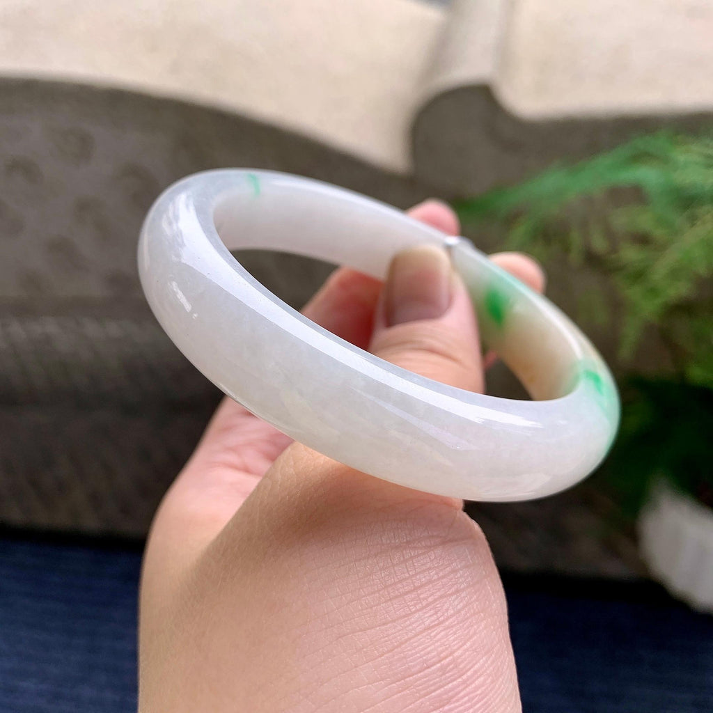 细糯种黄加绿平安镯（56.7mm）（yc233903）