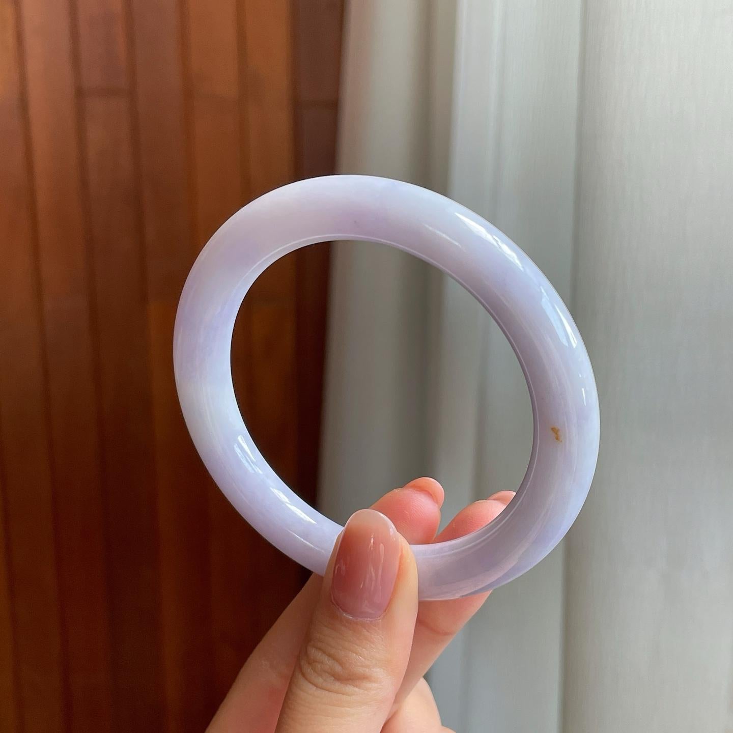 糯冰紫罗兰翡翠圆条手镯（56.5mm)（yc323239）