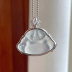 18k金钻镶冰玻种无色翡翠佛公（yc263545）