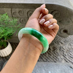 细糯种飘绿平安镯（59mm）