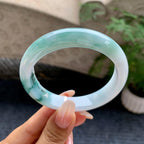 细糯种飘花飘黄翡平安镯（57.2mm）（yc198247）