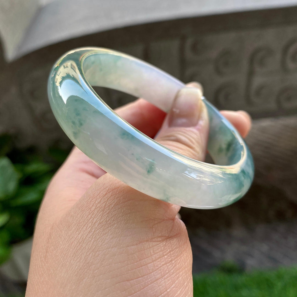 糯冰种飘花平安镯（55.8mm）（yc304782）