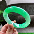 糯冰种阳绿平安镯（59mm）（yc254105）