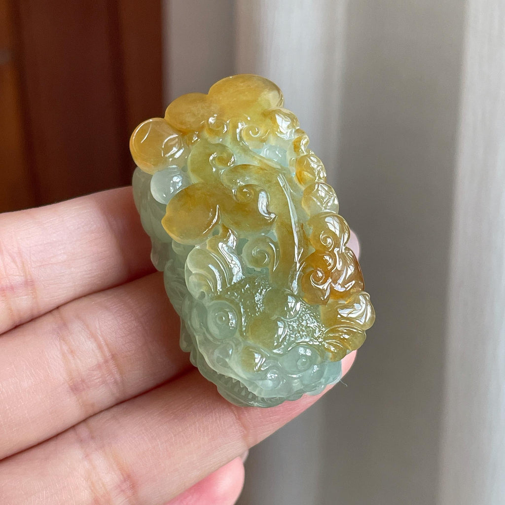 糯冰黄加绿貔貅挂件（yc711738）