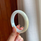 糯冰黄翡翡翠平安镯（55.2mm)（yc370426）