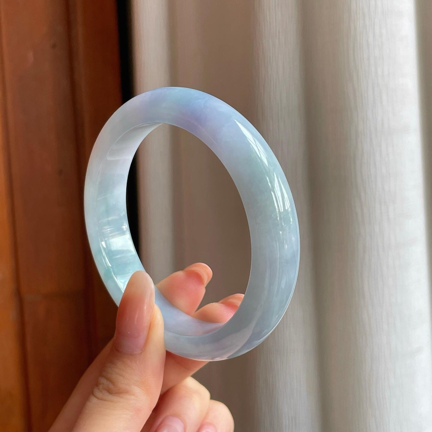 糯冰紫罗兰翡翠平安镯（56.6mm)（yc363622）