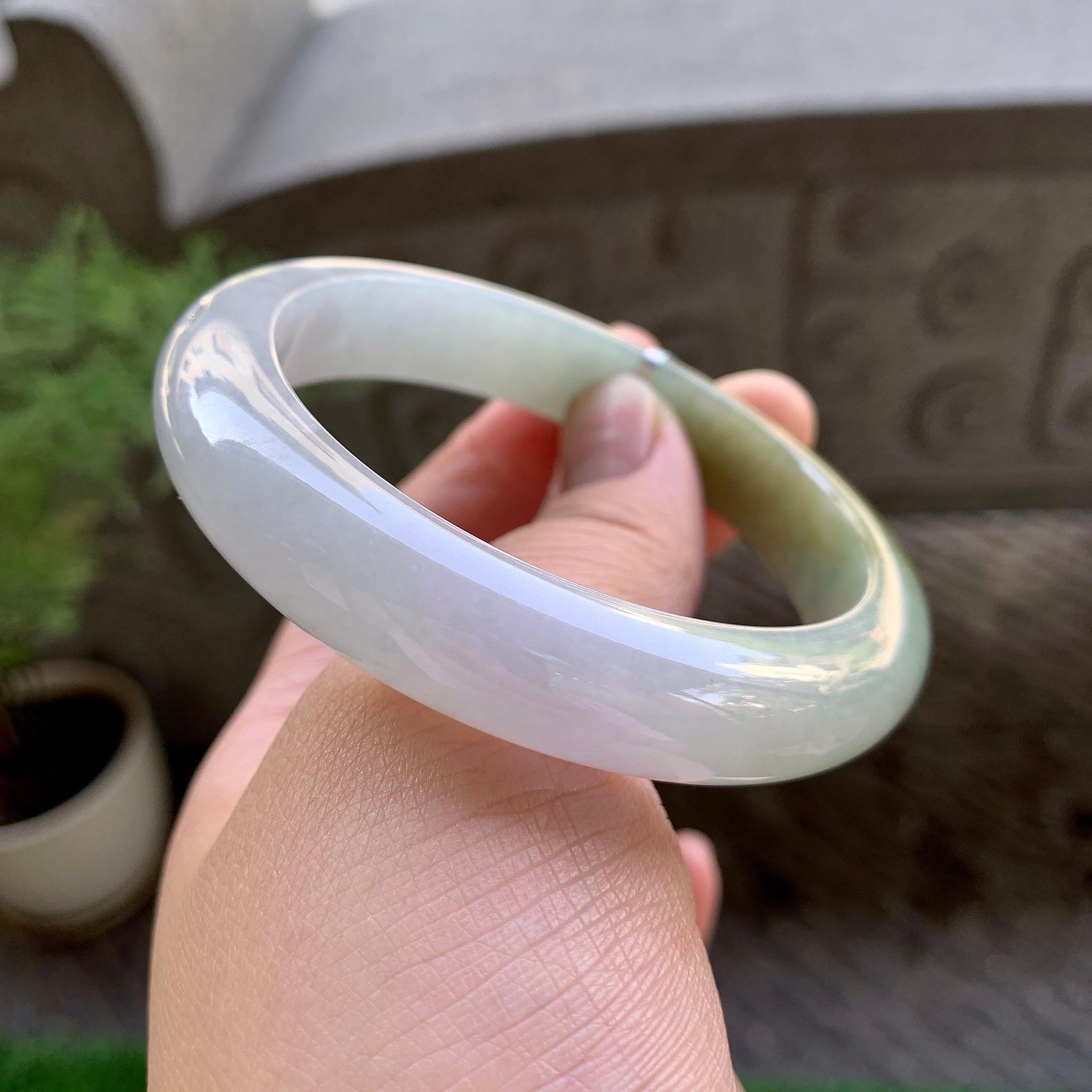 细糯种黄翡平安镯（58mm）（yc240756）