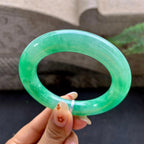 细糯种满绿圆条手镯（54.7mm）（yc257706）