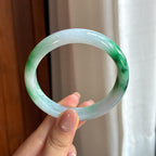 糯冰飘花翡翠平安镯58圈（yc428220）