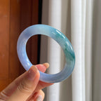 糯冰紫罗兰飘花圆条手镯（53mm）（yc422965）