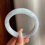 糯冰种带底色翡翠平安镯（55mm）（yc217403）