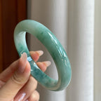 细糯冰飘花翡翠平安镯（60.5mm）（yc272824）