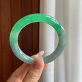 糯冰阳绿翡翠圆条手镯（56.6mm）（yc310537）