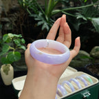 糯种宽版紫罗兰正圈翡翠手镯（58.6mm）（yc019363）