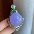 铜托糯冰紫罗兰翡翠蛋面（yc261408）